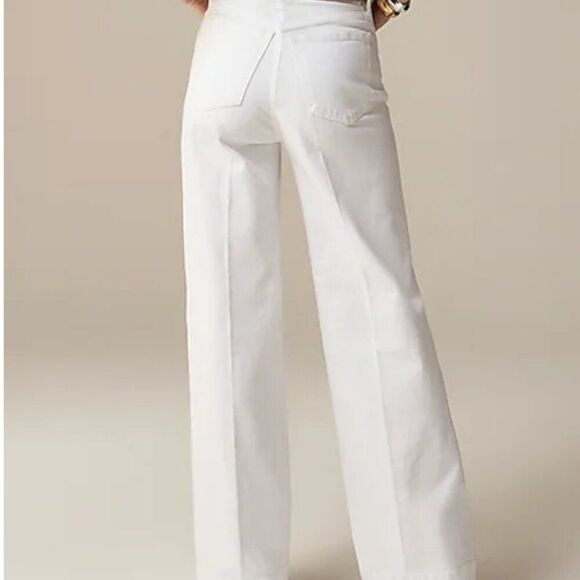 J. Crew BM338 Wide-leg denim trouser in white size 32 NWT - Picture 5 of 13